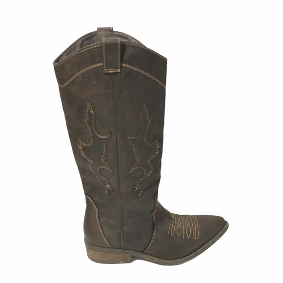 Rampage Waylen Womens Size 6 M Faux Leather Brown Western 14” Tall Boots - Picture 2 of 12